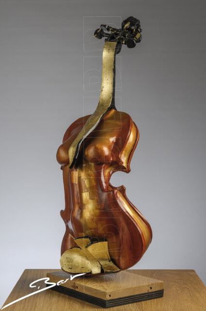 Boogie, a sculpture of a sexy, dancing violin