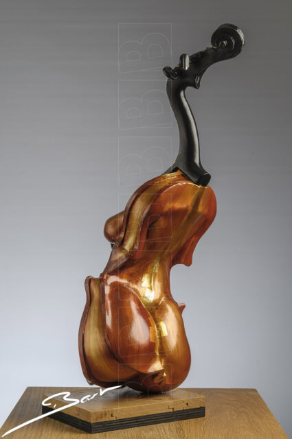 Boogie, a sculpture of a sexy, dancing violin