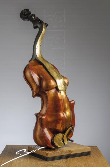 Boogie, a sculpture of a sexy, dancing violin